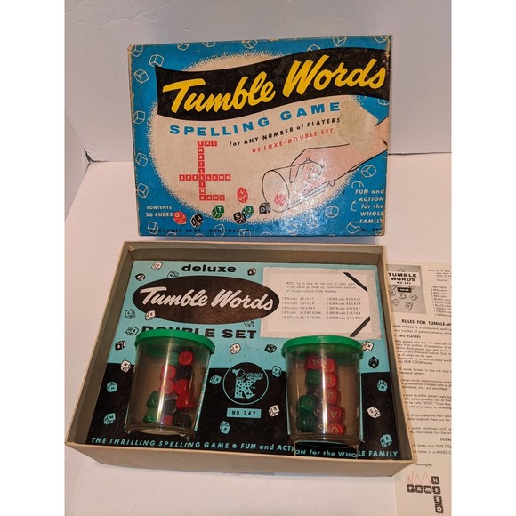 Vintage 1963 Tumble Words The Crossword Board Game Kohner Rare Complete - Picture 1 of 11